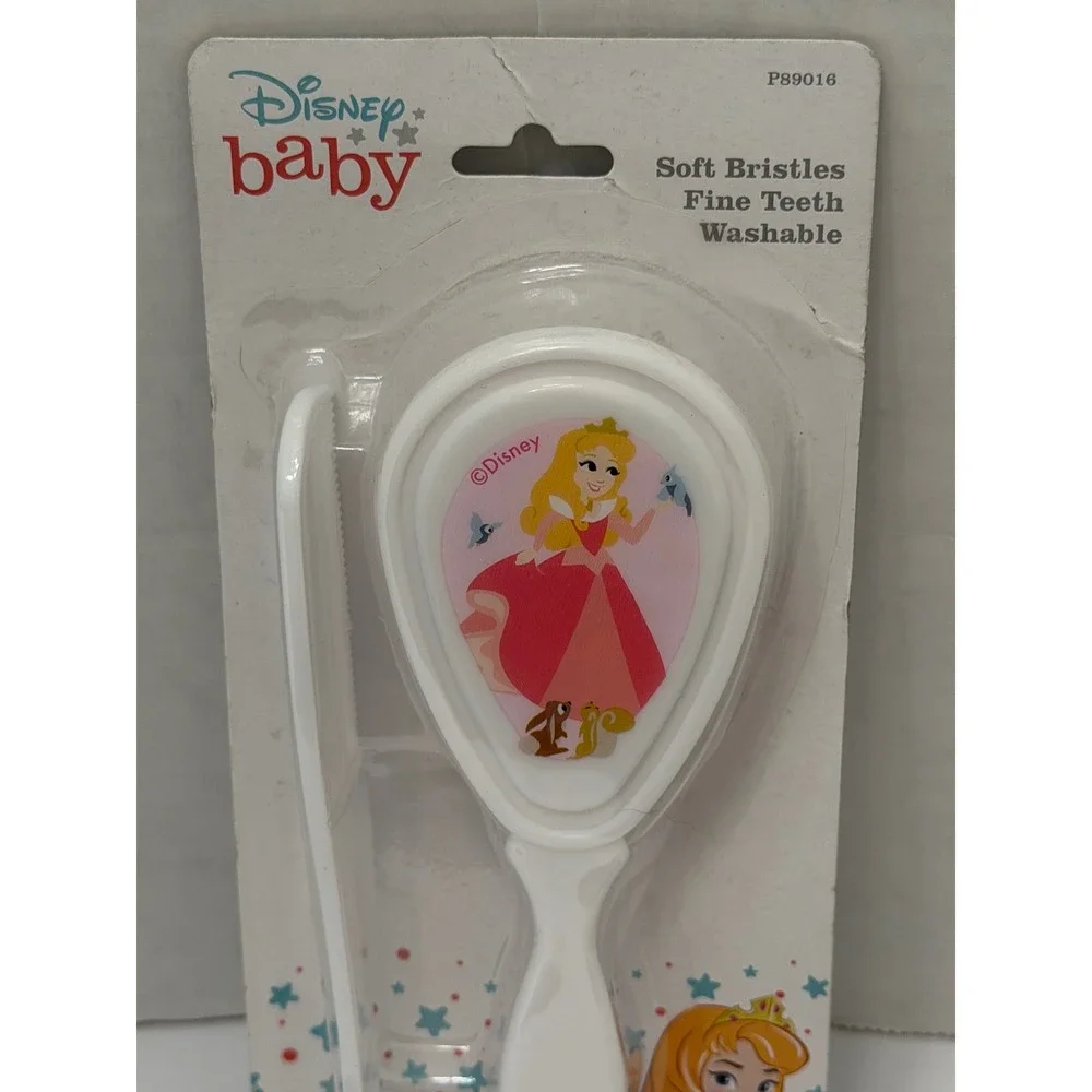 Disney Baby Princess Aurora Sleeping Beauty Brush and Comb Set P89016 White NEW